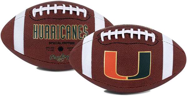 University of Miami Hurricanes Rawlings Game Time Full Size Football Team Logo