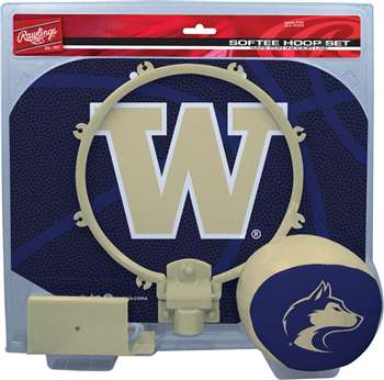 University of Washington Huskies Slam Dunk Indoor Basketball Hoop Set Over The Door