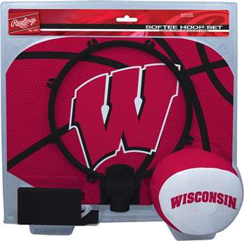 University of Wisconsin Badgers Slam Dunk Indoor Basketball Hoop Set Over The Door