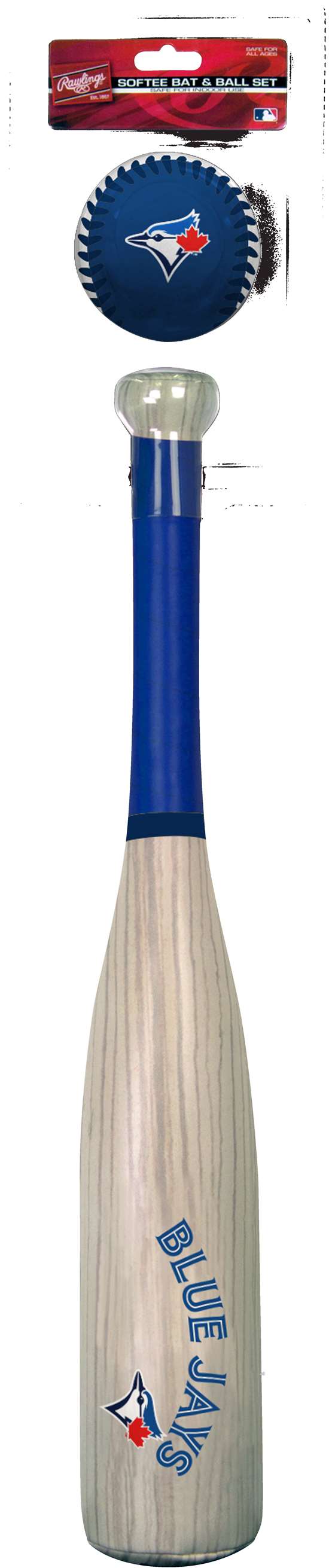 MLB Toronto Blue Jays Grand Slam Softee Baseball Bat and Ball Set (Wood Grain)