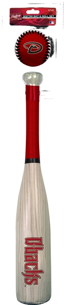 MLB Arizona Diamondbacks Grand Slam Softee Bat and Ball Set (Wood Grain)