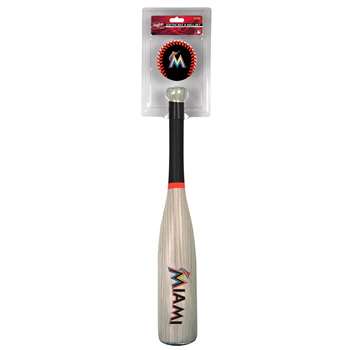 MLB Miami Marlins Grand Slam Softee Baseball Bat and Ball Set (Wood Grain)