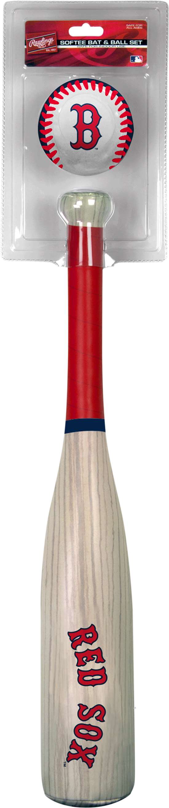 MLB Boston Red Sox Grand Slam Softee Bat and Ball Set (Wood Grain)