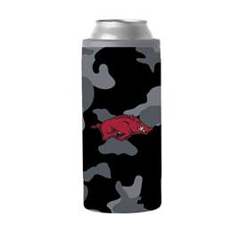 Arkansas Black Camo 12oz Slim Can Coolie