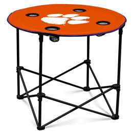 Clemson Tigers Folding Round Tailgate Table with Carry Bag