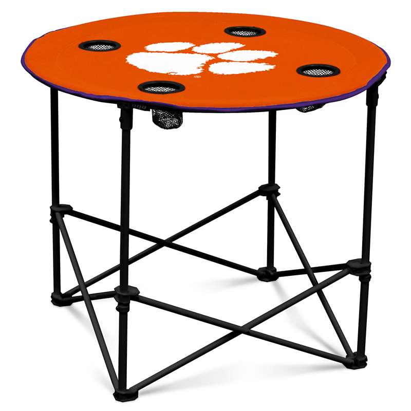 Clemson Tigers Folding Round Tailgate Table with Carry Bag