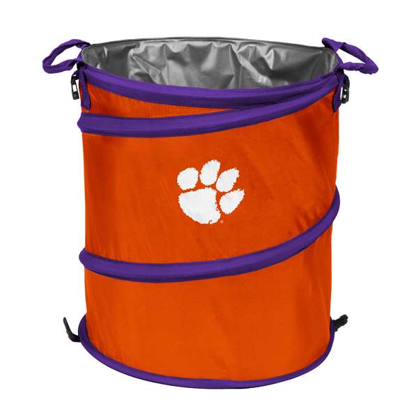 Clemson University Tigers Collapsible 3-in-1 Cooler, Trach Can, Hamper