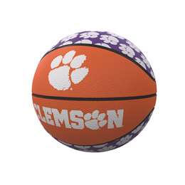 Clemson University Tigers Repeating Logo Youth Size Rubber Basketball