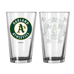 Oakland Athletics 16oz Satin Etch Pint Glass