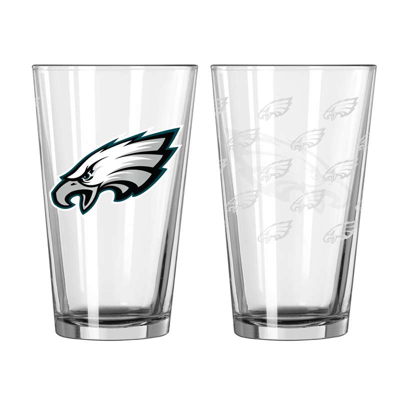 Philadelphia Eagles 16oz Satin Etch Pint Glass 2 Pack