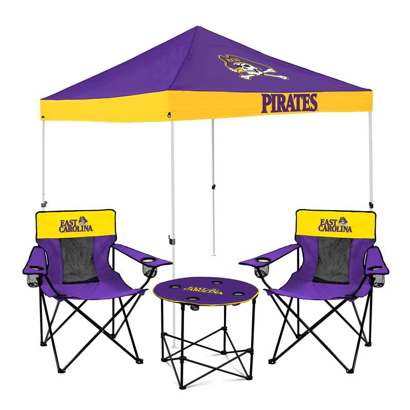 East Carolina Pirates Canopy Canopy Tailgate Bundle - Set Includes 9X9 Canopy, 2 Chairs and 1 Side Table