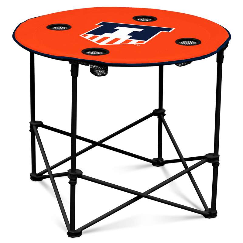 University of Illinois Fighting Illinni Round Folding Table with Carry Bag