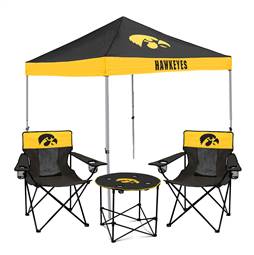 Iowa Hawkeyes Canopy Tailgate Bundle - Set Includes 9X9 Canopy, 2 Chairs and 1 Side Table