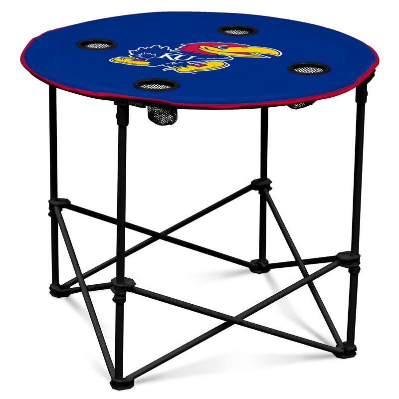 University of Kansas Jayhawks Round Folding Table with Carry Bag