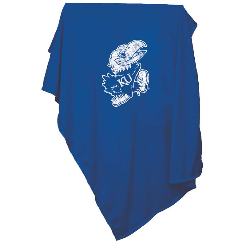 University of Kansas Jayhawks Sweatshirt Blanket Screened Print