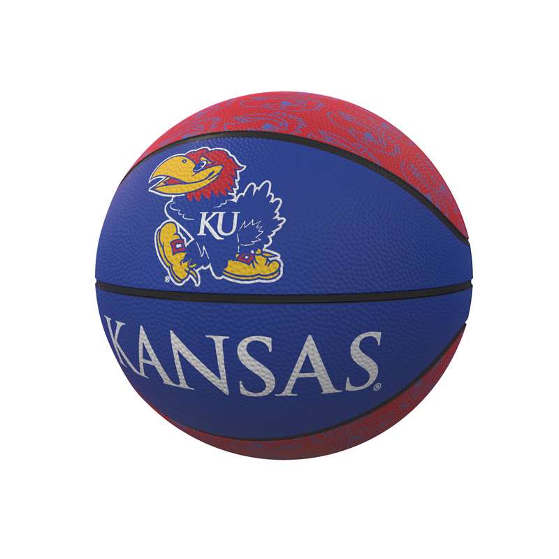 University of Kansas Jayhawks Repeating Logo Youth Size Rubber Basketball