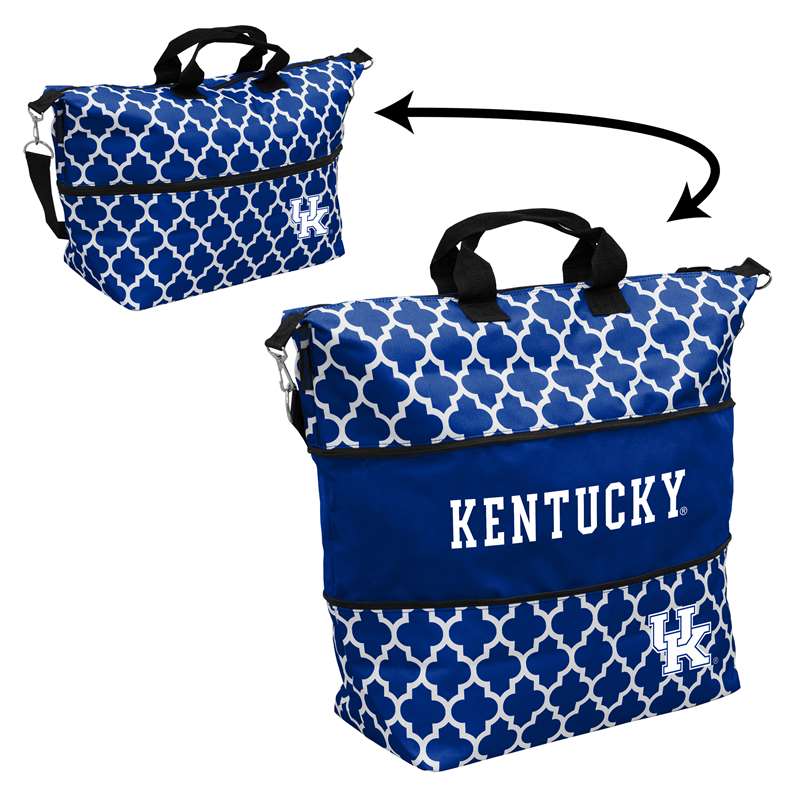 Kentucky Quatrefoil Expandable Tote