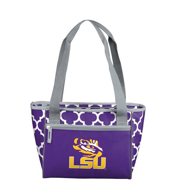 LSU Louisiana State University Tigers Crosshatch 16 Can Cooler Tote Bag