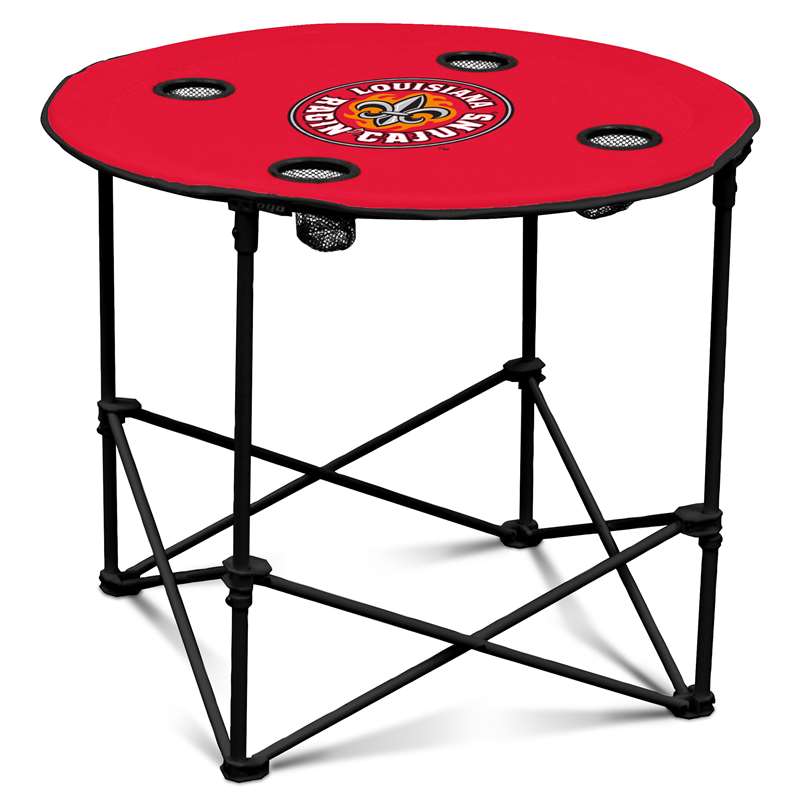 University of Louisiana Layafette Ragin CaginRound Folding Table with Carry Bag