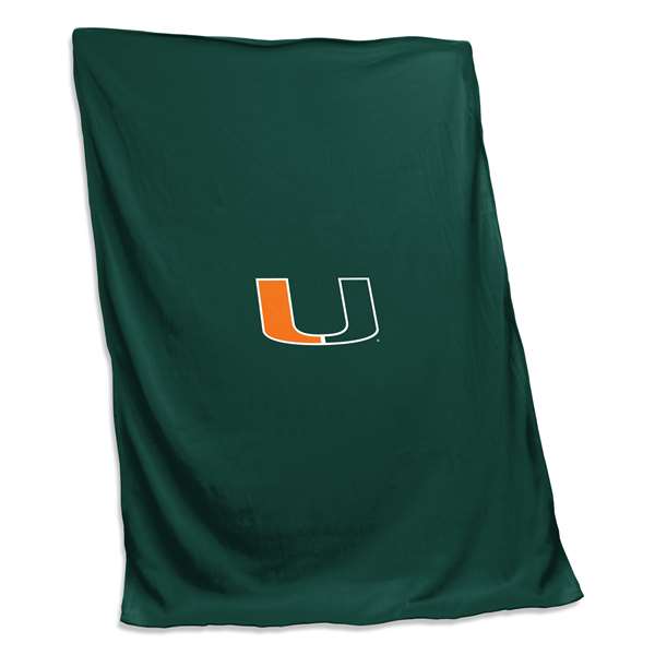 University of Miami Hurricanes Sweatshirt Blanket 84 X 54 inches
