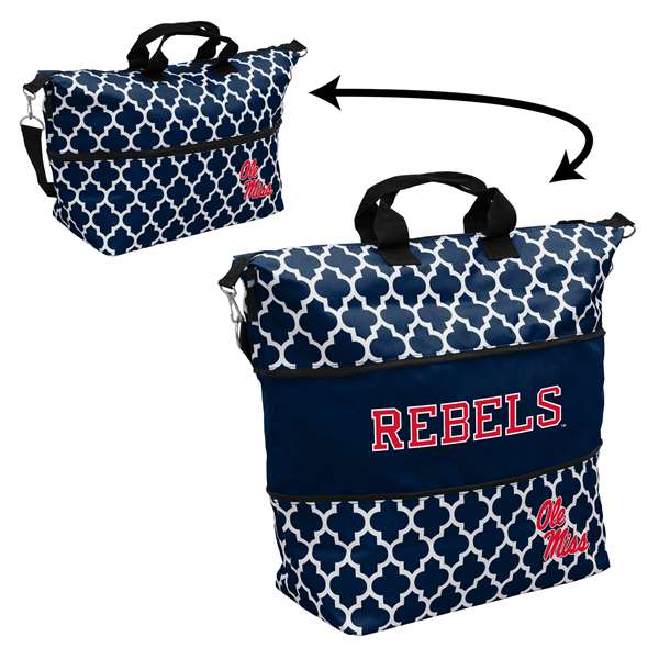 Ole Miss Rebels University of Mississippi Crosshatch Expandable Tote Bag