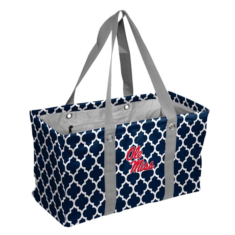 Ole Miss University of Mississippi Quatrefoil Picnic Caddy