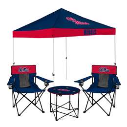 Mississippi Rebels Canopy Tailgate Bundle - Set Includes 9X9 Canopy, 2 Chairs and 1 Side Table