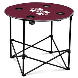 Mississippi State University Bulldogs Round Folding Table with Carry Bag