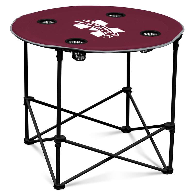 Mississippi State University Bulldogs Round Folding Table with Carry Bag