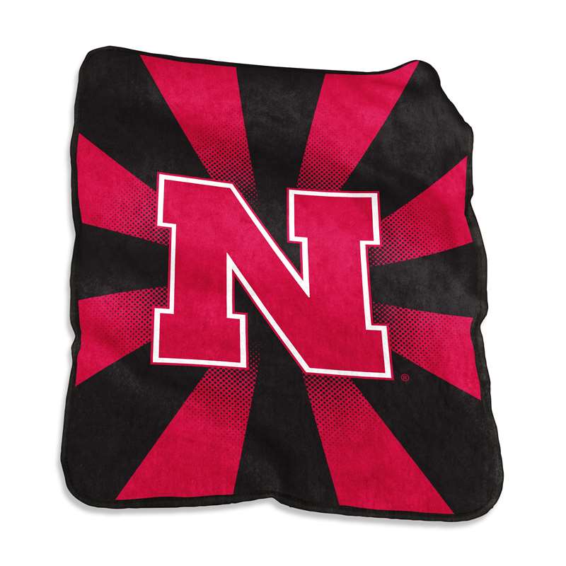 University of Nebraska Corn Huskers Raschel Throw Blanket 60 X 50 inches