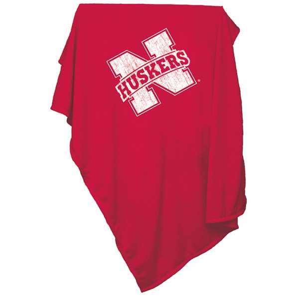 University of Nebraska Cornhuskers Sweatshirt Blanket Screened Print