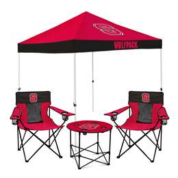 North Carolina State Wolfpack Canopy Tailgate Bundle - Set Includes 9X9 Canopy, 2 Chairs and 1 Side Table