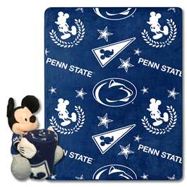 Penn State Nittany Lions  Mickey Mouse Character Hugger Pillow & Silk Touch Throw Set