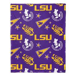 LSU Tigers  Mickey Mouse Character Hugger Pillow & Silk Touch Throw Set  
