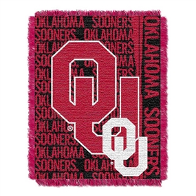 Oklahoma Sooners Double Play Woven Jacquard Throw Blanket 