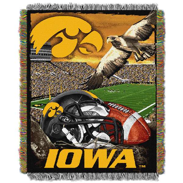 Iowa Hawkeyes  Home Field Advantage Woven Tapestry Throw Blanket  