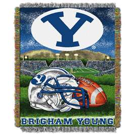 BYU Cougars Home Field Advantage Woven Tapestry Throw Blanket  