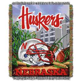 Nebraska Cornhuskers  Home Field Advantage Woven Tapestry Throw Blanket  