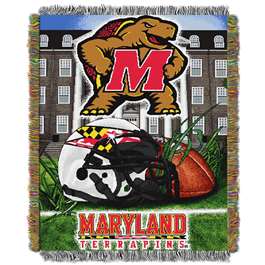 Maryland Terrapins  Home Field Advantage Woven Tapestry Throw Blanket  