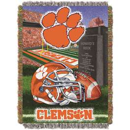 Clemson Tigers  Home Field Advantage Woven Tapestry Throw Blanket  