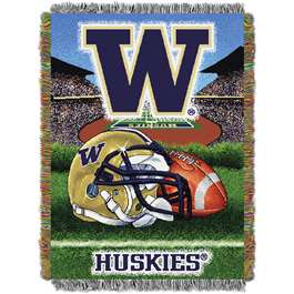 Washington Huskies Home Field Advantage Woven Tapestry Throw Blanket  