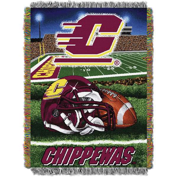 Central Michigan Chippewas Home Field Advantage Woven Tapestry Throw Blanket  