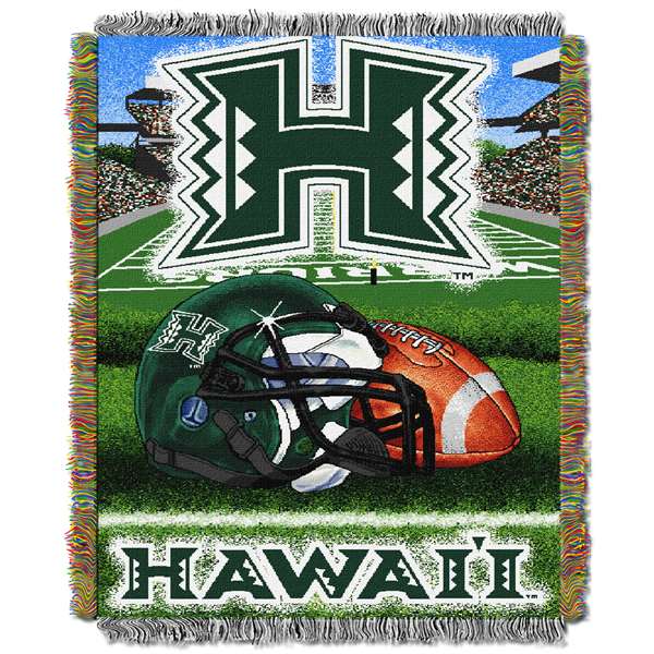 Hawaii Warriors Home Field Advantage Woven Tapestry Throw Blanket  