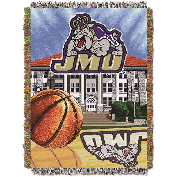James Madison Dukes Home Field Advantage Woven Tapestry Throw Blanket  