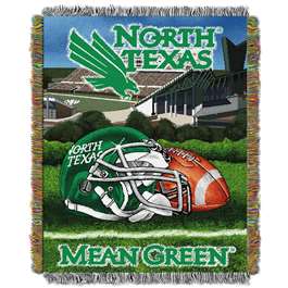 North Texas Mean Green Home Field Advantage Woven Tapestry Throw Blanket  