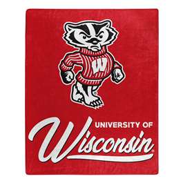 Wisconsin Badgers  Signature Raschel Throw Blanket  