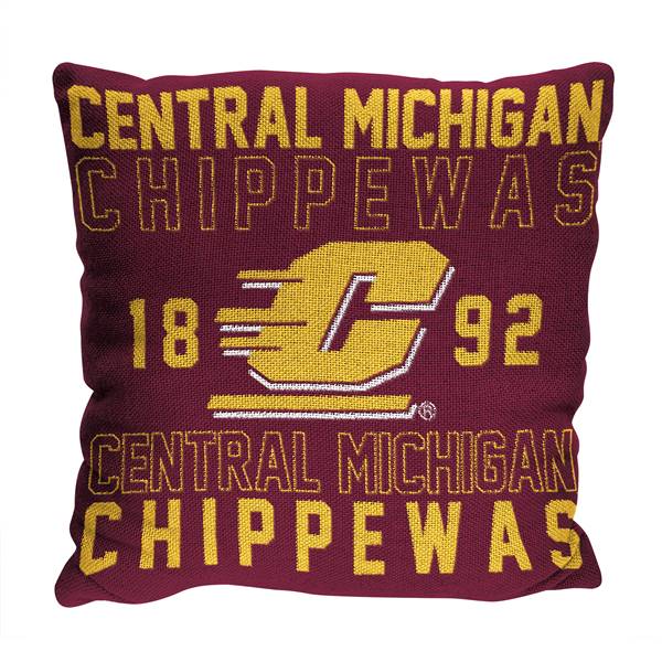 Central Michigan Chippewas Stacked 20 in. Woven Pillow  