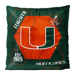 Miami Football Hurricanes Connector 16X16 Reversible Velvet Pillow 