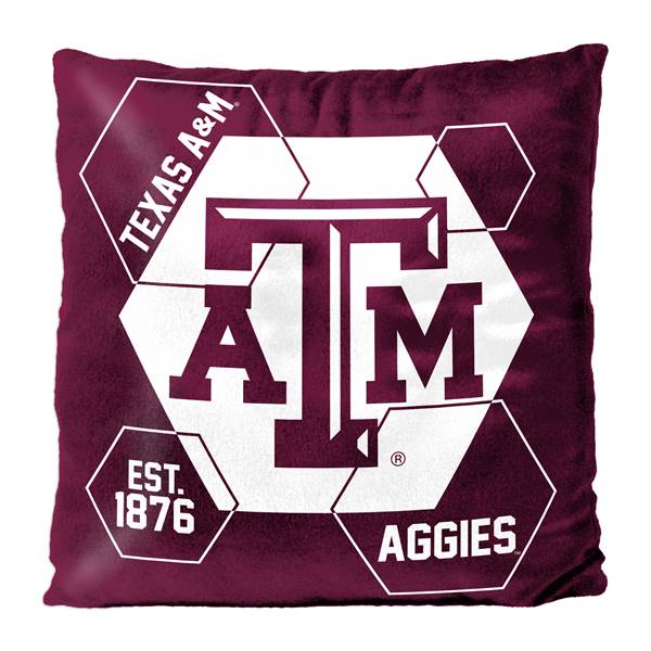 Texas A&M Football Aggies Connector 16X16 Reversible Velvet Pillow 