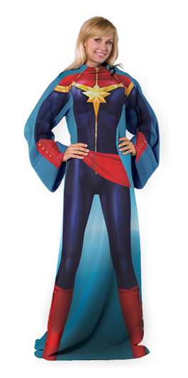 Marvel - Mighty Captain Marvel Silk Touch Comfy w/Sleeves 48"x71"  